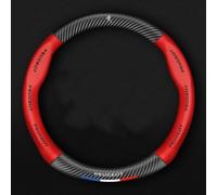 LIHONGMM Car Steering Wheel Cover For Peugeot Partner II Tepee 2008-2012 2015-2017, Carbon Fibre Leather Elastic Steering Wheel Protector Anti-Slip