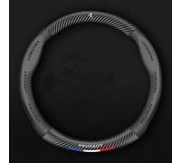 LIHONGMM Car Steering Wheel Cover For Peugeot Partner II Tepee 2008-2012 2015-2017, Carbon Fibre Leather Elastic Steering Wheel Protector Anti-Slip