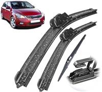 LIHONGMM Complete Wiper Blades Kit for KIA Cee'd Ceed ED 2010-2012 - Front and Rear Replacement Wipers + Brushes & Cutter Accessories 24"+18"+12"