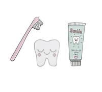 lihonzhi Cute Cartoon Teeth Toothbrush Toothpaste Enamel Brooch Pins Cartoon Tooth Health Pin Set Lapel Pins Accessory for Backpacks Hats Bags Decor Accessories Boys Girls Dentist Medical Jewelry Gift