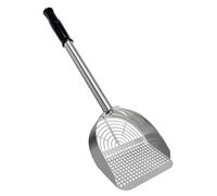 LIHOOOOM Cat Litter Scoop Deep Shovel, Detachable Long Handle Litter Scooper, Metal Cat Litter Scoop, Stainless Steel Cat Litter Scoop, Kitten Pooper Lifter, Kitty Metal Scooper with Holder Round Hole