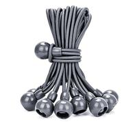 Lihopefe Ball Bungee Cords with Elastic String, Smooth Bungee Ball, for Tents, Canopies, Tarp, Straps, Poles, Wires, and Roller Blinds. (50 Piece，6inch，Grey)