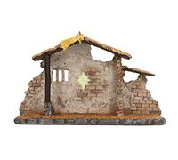 Lihsong Nativity Scene Fine Vivid Details Christmas Manger Shed Statue for Holiday Desktop Decoration Gifts