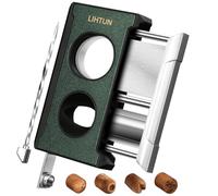 LIHTUN Cigar Cutter Guillotine 4 in 1 One Touch Straight Cut V Cutter with Cigar Punch Cigar Draw Enhancer, Stainless Steel Double Blade Cigar Clippers, Cuts Up to 60 Ring Gauge Cigars, Gift for Men