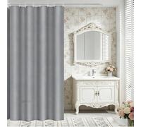 LIHUANE Bathroom Curtain 50 x 140 cm Mould Resistant Bath Curtains with Hooks with Hooks for Bathroom Wet Room Tub, Grey