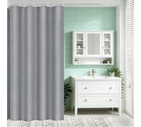 LIHUANE Bathroom Curtain 50 x 140 cm Quick-Drying Shower Curtain with Hooks Weighted Hem for Bathroom Wet Room Tub, Grey