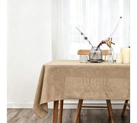 LIHUANE Dining Table Cover 140 x 165 cm Wipeable Water Resistant Tablecloth Fabric Washable for Kitchen Indoor Outdoor and Home Use Room, Balcony, Parties, Khaki