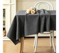 LIHUANE Dining Table Cover 50 x 165 cm Wipeable Water Resistant Linen Table Cloth Fabric Washable for Kitchen Indoor Outdoor and Home Use Room, Balcony, Parties, Dark Grey