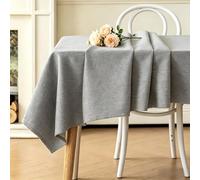 LIHUANE Dining Table Cover 60 x 105 cm Wipeable Water Resistant Linen Table Cloth Fabric Washable for Kitchen Indoor Outdoor and Home Use Room, Balcony, Parties, Light Grey