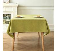 LIHUANE Dining Table Cover 95 x 100 cm Wipe Clean Rectangular Linen Table Cloth Fabric Washable for Garden Dining, Summer, Wedding, Camping, Green
