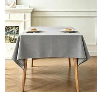 LIHUANE Dining Table Cover 95 x 100 cm Wipe Clean Rectangular Linen Table Cloth Fabric Washable for Garden Dining, Summer, Wedding, Camping, Light Grey
