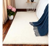LIHUANE Living Room Rug 1.5 x 3.1 m Super-Soft, Fur Look Area Rug Modern Fluffy Short Pile for Bedside Kitchen Office Lounge, off white