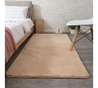 LIHUANE Living Room Rug 1.8 x 3.8 m Super-Soft, Fur Look Area Rug Modern Fluffy Short Pile for Bedside Kitchen Office Lounge, Camel