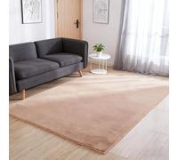 LIHUANE Living Room Rug 1.9 x 4.6 m Super-Soft, Fur Look Floor Carpet Short Pile Anti-Slip Backing for Living Room, Bedroom, Kids, Camel