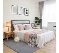 LIHUANE Living Room Rug 310 x 370 cm Super-Soft, Fur Look Short Pile Rug Modern Fluffy Short Pile for Bedside Kitchen Office Lounge, Grey