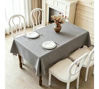 LIHUANE Rectangle Tablecloth 130 x 175 cm Wipe Clean Rectangular Linen Table Cloth Fabric Washable for Garden Dining, Summer, Wedding, Camping, Light Grey
