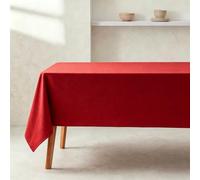 LIHUANE Rectangle Tablecloth 60 x 155 cm Wipe Clean Rectangular Solid Colour Cover Fabric Washable for Kitchen Indoor Outdoor and Home Use Room, Balcony, Parties, Red