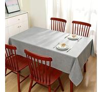 LIHUANE Rectangle Tablecloth 60 x 155 cm Wipe Clean Rectangular Solid Colour Cover Fabric Washable for Garden Dining, Summer, Wedding, Camping, Light Grey