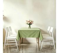 LIHUANE Rectangle Tablecloth 80 x 130 cm Faux Linen Solid Colour Faux Linen Tablecloth Wipe Clean Washable Polyester for Rectangle Tables, Light Green