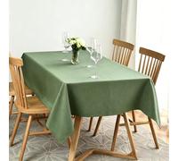 LIHUANE Rectangle Tablecloth 90 x 150 cm Wipeable Water Resistant Table Cloths Wipe Clean Washable Polyester for Kitchen Outdoor Garden Table, Green