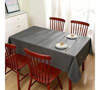 LIHUANE Rectangle Tablecloth 90 x 165 cm Wipe Clean Rectangular Solid Colour Cover Fabric Washable for Garden Dining, Summer, Wedding, Camping, Dark Grey