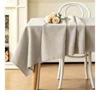LIHUANE Rectangle Tablecloth 90 x 165 cm Wipeable Water Resistant Tablecloth Fabric Washable for Kitchen Indoor Outdoor and Home Use Room, Balcony, Parties, off white