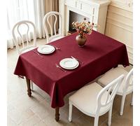 LIHUANE Rectangle Tablecloth 95 x 100 cm Wipe Clean Rectangular Linen Table Cloth Fabric Washable for Garden Dining, Summer, Wedding, Camping, Red Wine