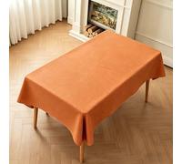 LIHUANE Rectangular Table Cloth 100 x 165 cm Wipeable Water Resistant Solid Colour Cover Fabric Washable for Kitchen Indoor Outdoor and Home Use Room, Balcony, Parties, Orange