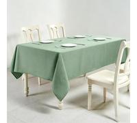 LIHUANE Rectangular Table Cloth 135 x 175 cm Wipe Clean Rectangular Linen Table Cloth Fabric Washable for Kitchen Indoor Outdoor and Home Use Room, Balcony, Parties, Light Green