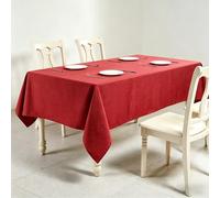 LIHUANE Rectangular Table Cloth 60 x 155 cm Wipe Clean Rectangular Linen Table Cloth Fabric Washable for Kitchen Indoor Outdoor and Home Use Room, Balcony, Parties, Red