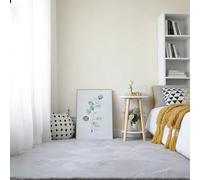 LIHUANE Rugs Living Room 360 x 390 cm Super-Soft, Fur Look Low Pile, Contemporary Rugs Modern Fluffy Short Pile for Living Room, Bedroom, Kids, Grey
