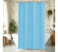 LIHUANE Shower Curtain 170 x 215 cm Quick-Drying Bath Curtains with Hooks Weighted Hem for Bathroom Wet Room Tub, Light Blue
