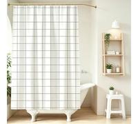 LIHUANE Shower Curtain for Bathroom 110 x 210 cm Washable Bath Curtains with Hooks with Hooks for Bathtubs and Shower Stall, Black and White