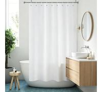 LIHUANE Shower Curtain for Bathroom 165 x 190 cm Washable Bath Curtains with Hooks with Hooks for Bathtubs and Shower Stall, White