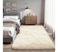 LIHUANE Soft Cozy Indoor Shaggy Carpet 210 x 320 cm Extra Large Rectangular Size Fluffy Shag Area Rug Many Different Sizes for Bedside Hallway, off white