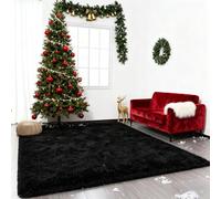LIHUANE Super Soft Non Slip Rug 220 x 300 cm Extra Large Small Medium Rectangular Size Fluffy Shag Area Rug for Girls Boys Kids for Kids Room Nursery Dorm Classroom, Black