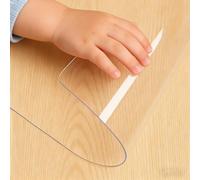 LIHUANE Table Cloth 90 x 98 cm Waterproof, Oil Proof Transparent Waterproof Table Cover Wipeable PVC for Kitchen Office and Dining, Rounded corners