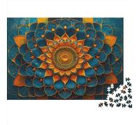 lihuogongsio 3D Flower Jigsaw Puzzles for Adults 1000 Pieces Mandala Impossible Puzzle Brain Teaser Difficult Educational Games Relax Puzzles Games Premium 1000pcs (75x50cm)