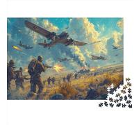 lihuogongsio Battlefield 1000 Piece Jigsaw Puzzles for Adults 1000 Pieces Puzzle World War Gifts Home Decoration Educational Games Premium Multicolor Impossible 1000pcs (75x50cm)