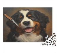 lihuogongsio Bernese Mountain Dog 1000 Piece Jigsaw Puzzles for Adults Dog DIY Toys Relax Puzzles Games Impossible Puzzles Games Gift Multi Colour Educational Games 1000pcs (75x50cm)