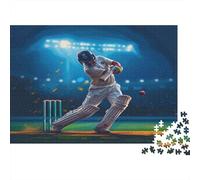 lihuogongsio Cricket Sports Jigsaw Puzzles for Adults 1000 Piece Jigsaw Cricket Player Family Fun Educational Games Home Decoration Colorful Impossible Puzzles Relax Games 1000pcs (75x50cm)