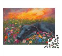 lihuogongsio Dog Jigsaw Puzzles 1000 Pieces Greyhound Dog DIY Puzzle Toys Relax Puzzles Games Home Decoration Impossible Puzzles Games Gift Multi Colour 1000pcs (75x50cm)