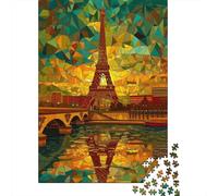 lihuogongsio Eiffel Tower 1000 Pieces Challenge Jigsaw Puzzle for Adults Eiffel Tower Impossible Puzzles Games Gift Premium Puzzle Relax Puzzles Games Multi Colour 1000pcs (75x50cm)