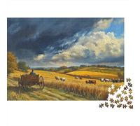 lihuogongsio English Countryside 1000 Pieces Challenge Jigsaw Puzzle for Adults Autumn Impossible Puzzle Educational Games Home Decoration Puzzle Multi Colour 1000pcs (75x50cm)