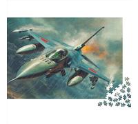 lihuogongsio F 16 Jet Fighter 1000 Pieces for Adults 1000 Piece Puzzle Educational Games Home Decoration Multi Colour Impossible Puzzle Brain Teaser Puzzle 1000pcs (75x50cm)