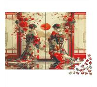 lihuogongsio Geisha 1000 Pieces for Adults 1000pcs (75x50cm) Jigsaw Puzzle Japanese Geisha Educational Games Home Decoration Multi Colour Brain Teaser