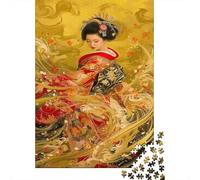 lihuogongsio Geisha Jigsaw Puzzles for Adults 1000 Pieces Japanese Geisha Impossible Puzzle Brain Teaser Difficult Educational Games Relax Puzzles Games Premium 1000pcs (75x50cm)
