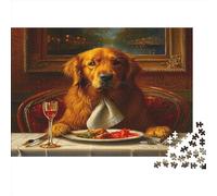 lihuogongsio Golden Retriever 1000 Pieces Challenge Jigsaw Puzzle for Adults Labrador Dog Impossible Puzzle Educational Games Home Decoration Puzzle Multi Colour 1000pcs (75x50cm)