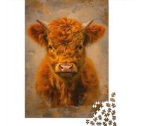 lihuogongsio Highland Cattle 1000 Piece Jigsaw Puzzles Home Decoration Highland Cows Puzzle Multi Colour Impossible Puzzles Games Gift Brain Teaser Puzzle Educational Games 1000pcs (75x50cm)