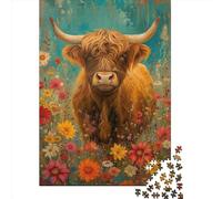 lihuogongsio Highland Cows 1000 Pieces Challenge Jigsaw Puzzle for Adults Highland Cows Impossible Puzzles Games Gift Premium Puzzle Relax Puzzles Games Multi Colour 1000pcs (75x50cm)